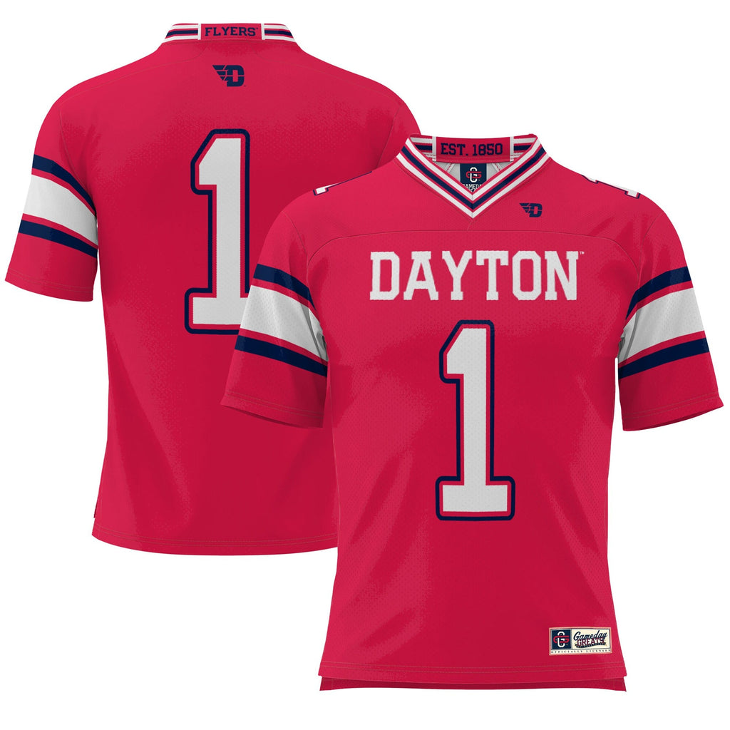 #1 Dayton Flyers Endzone Football Jersey - Red product image 2, provided for visual reference and product detail review