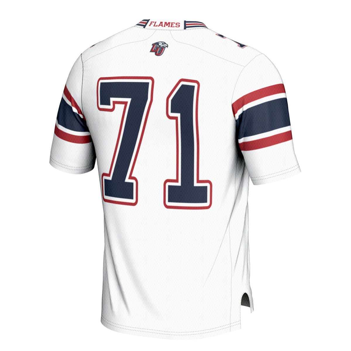 #71 Liberty Flames Football Jersey – White product image 4, provided for visual reference and product detail review
