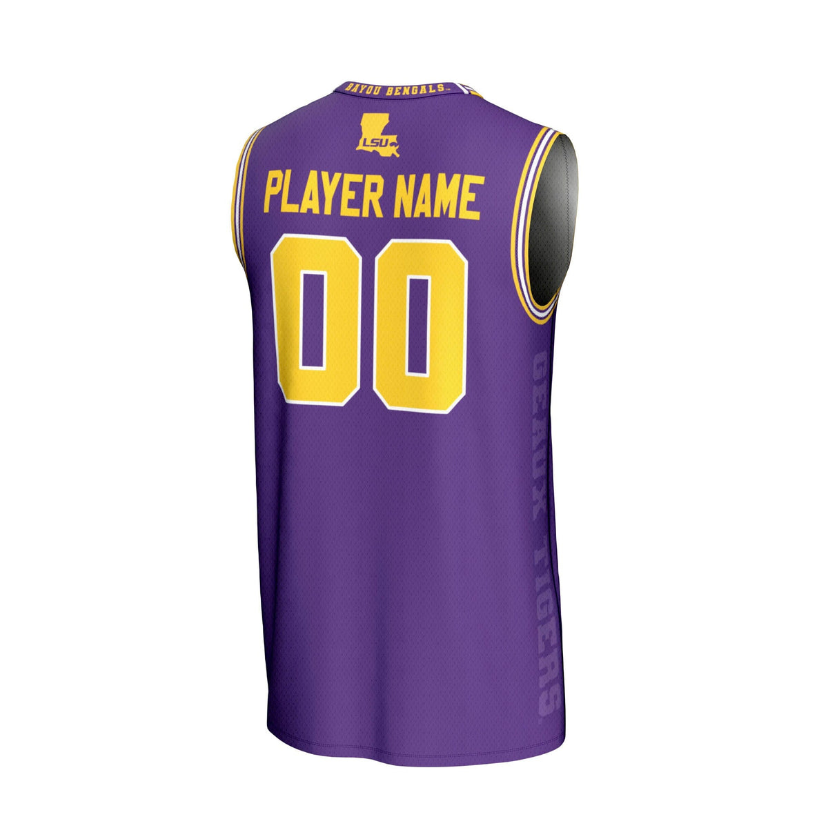 LSU Tigers NIL Pick-A-Player Basketball Icon Print Lightweight Jersey - Purple product image 4, provided for visual