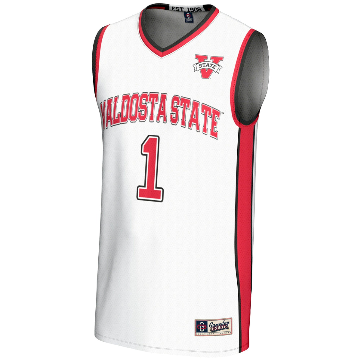 #1 Valdosta State Blazers Lightweight Basketball Jersey - White product image 3, provided for visual reference and product