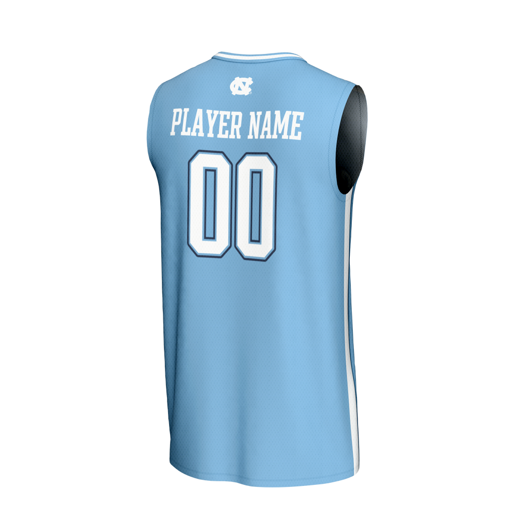North Carolina Tar Heels NIL Pick-A-Player Lightweight Basketball Fashion Jersey - Light Blue product image 4, provided for