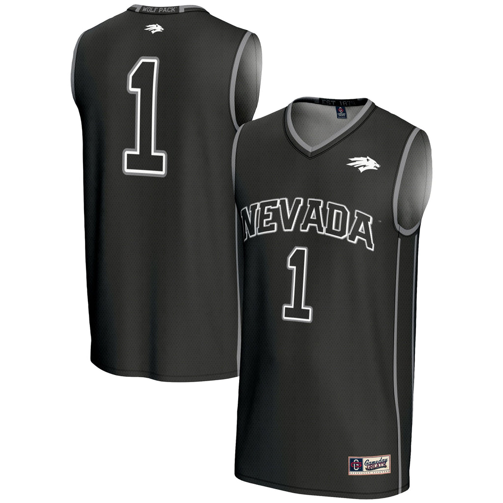 #1 Nevada Wolf Pack Lightweight Basketball Jersey - Black product image 2, provided for visual reference and product detail