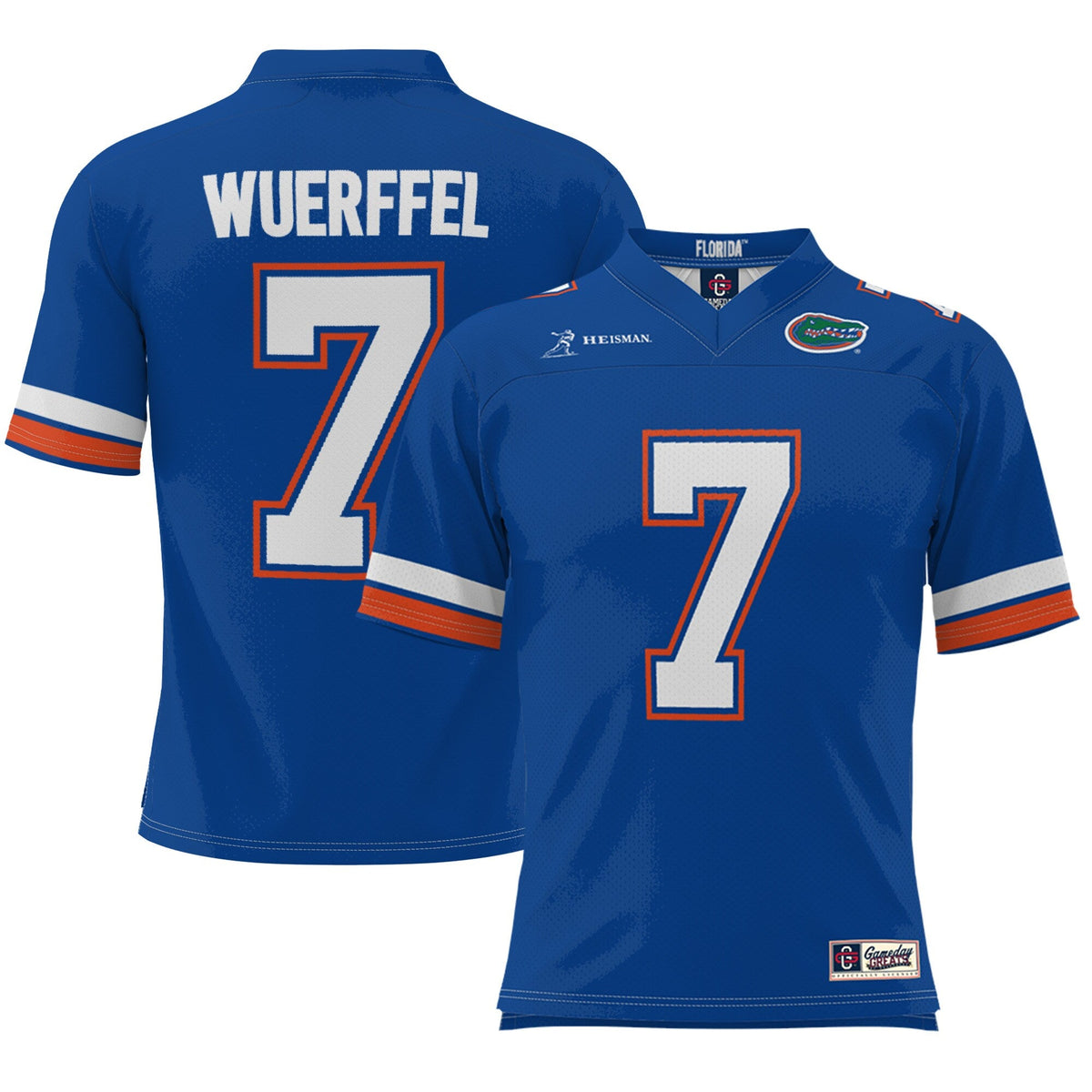 Danny Wuerffel Royal Florida Gators Heisman Football Jersey product image 2, provided for visual reference and product