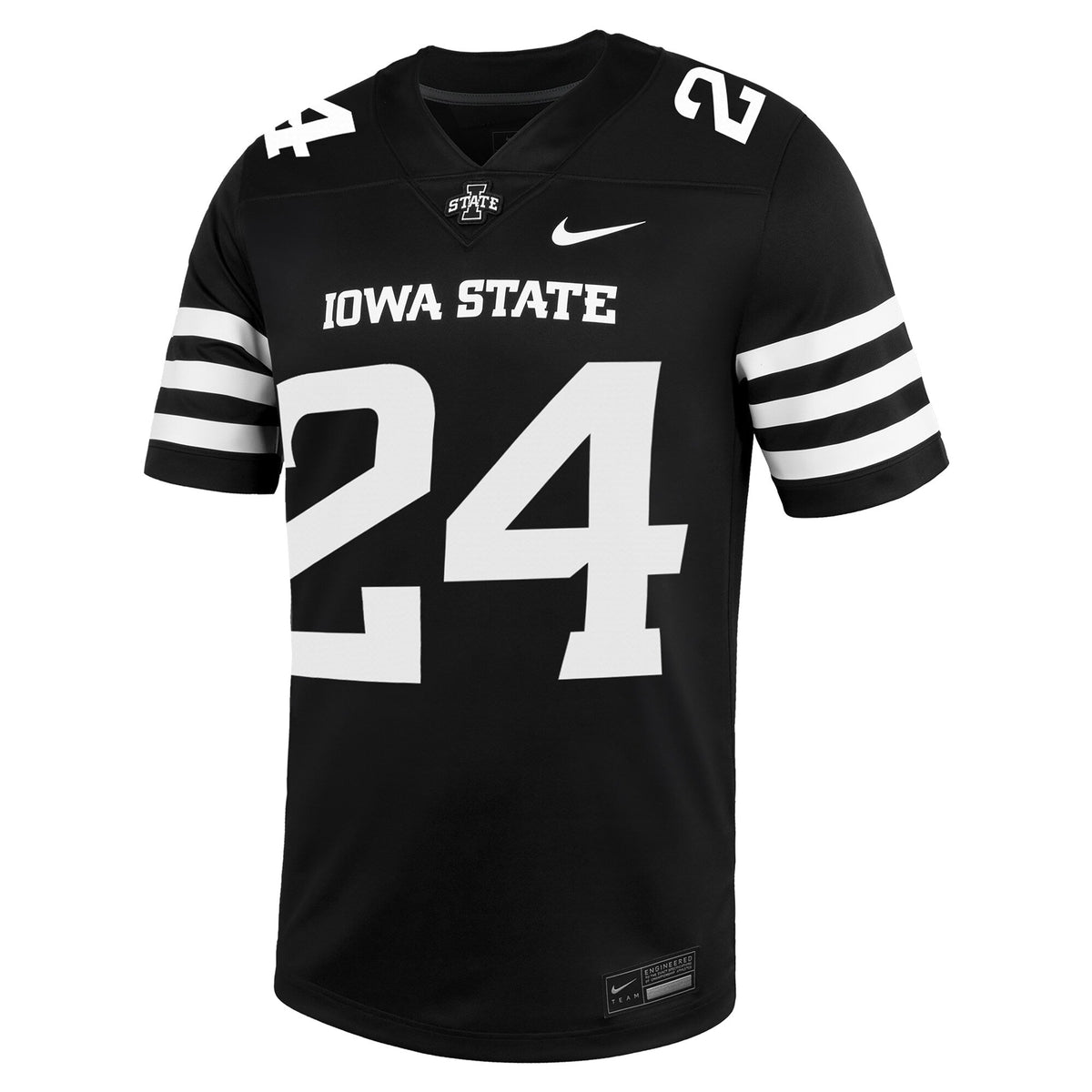 #24 Black Iowa State Cyclones Alternate Game Jersey product image 3, provided for visual reference and product detail review