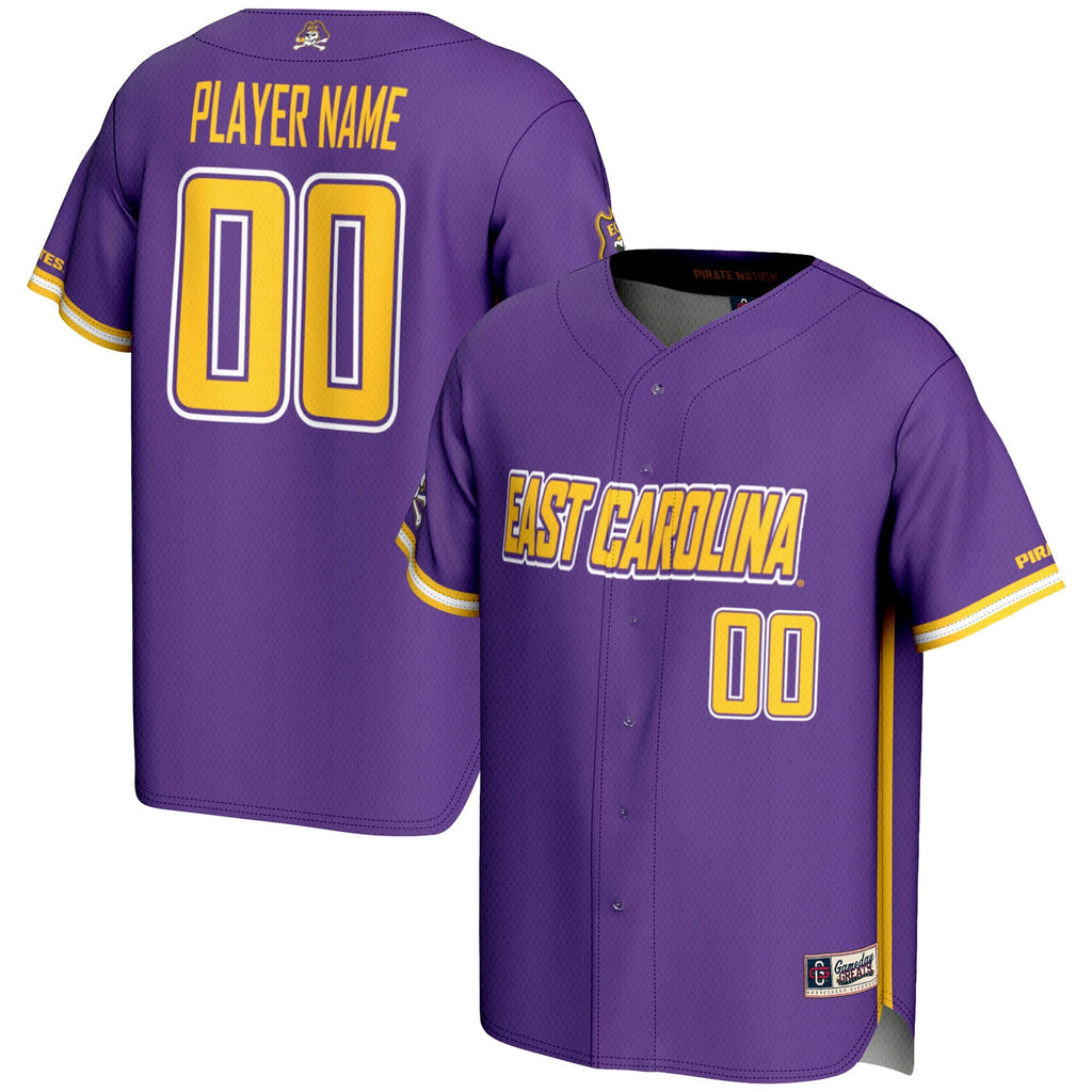ECU Pirates NIL Pick-A-Player Lightweight Baseball Jersey - Purple product image 1, provided for visual reference and