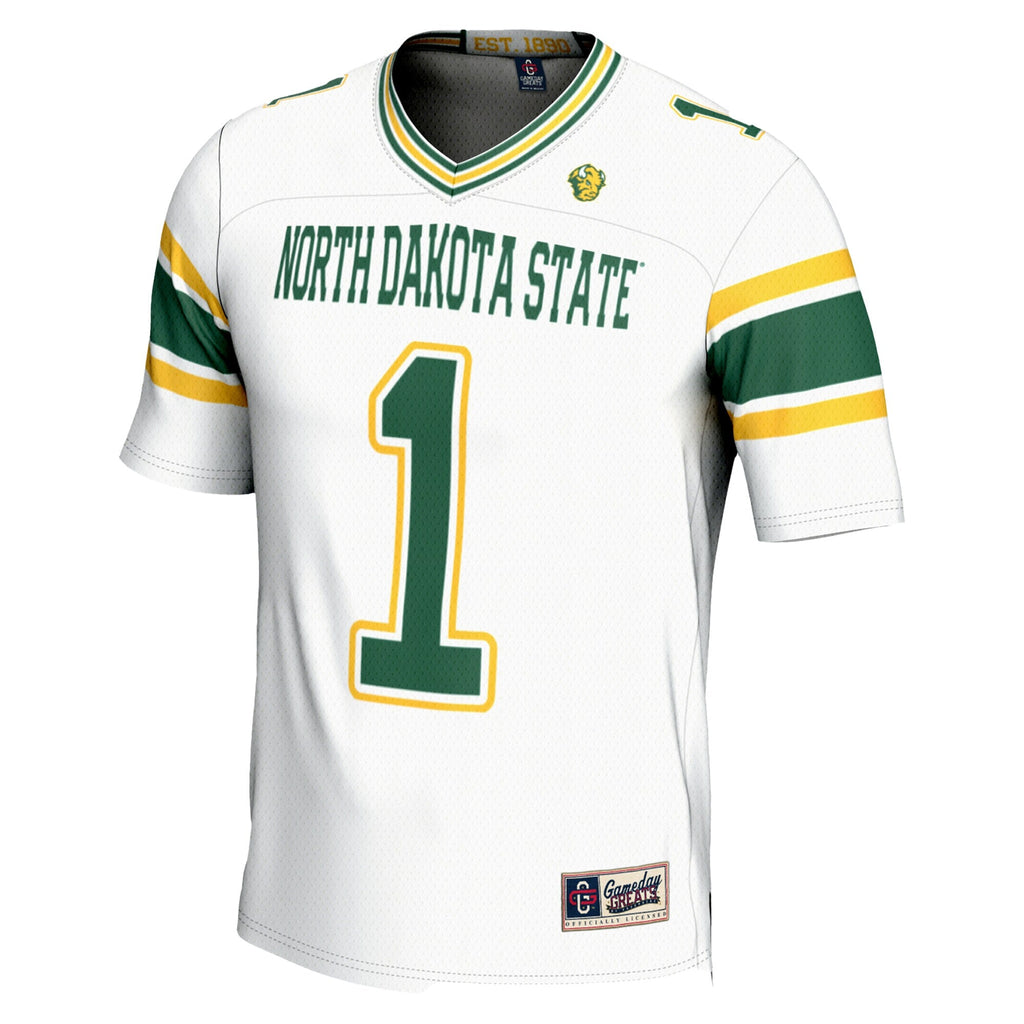 #1 NDSU Bison Endzone Football Jersey - White product image 3, provided for visual reference and product detail review