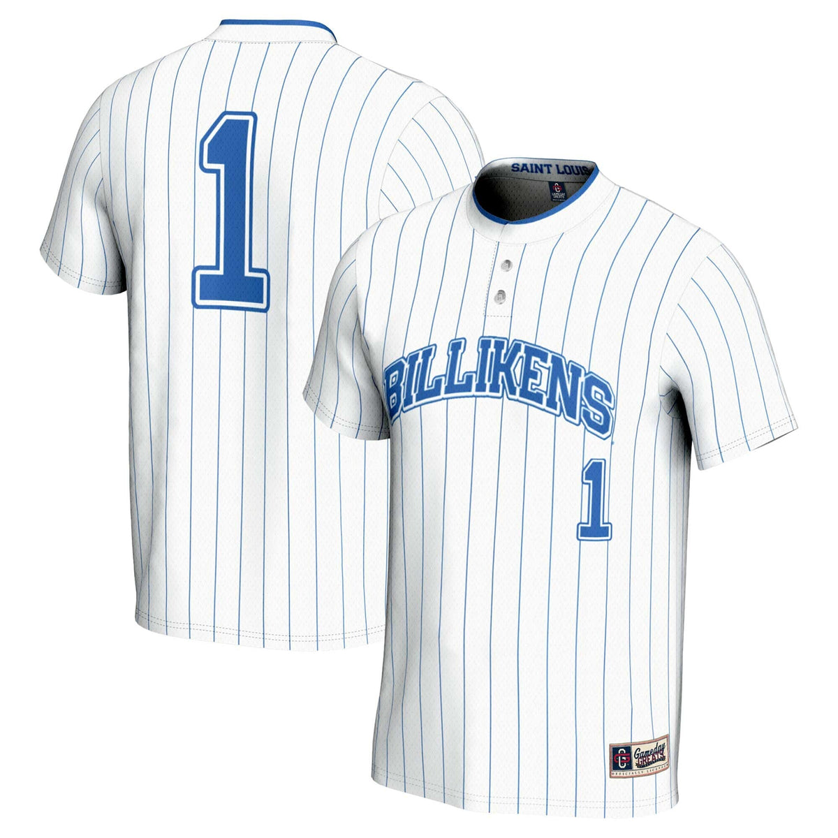 #1 Saint Louis Billikens Lightweight Softball Jersey - White product image 1, provided for visual reference and product