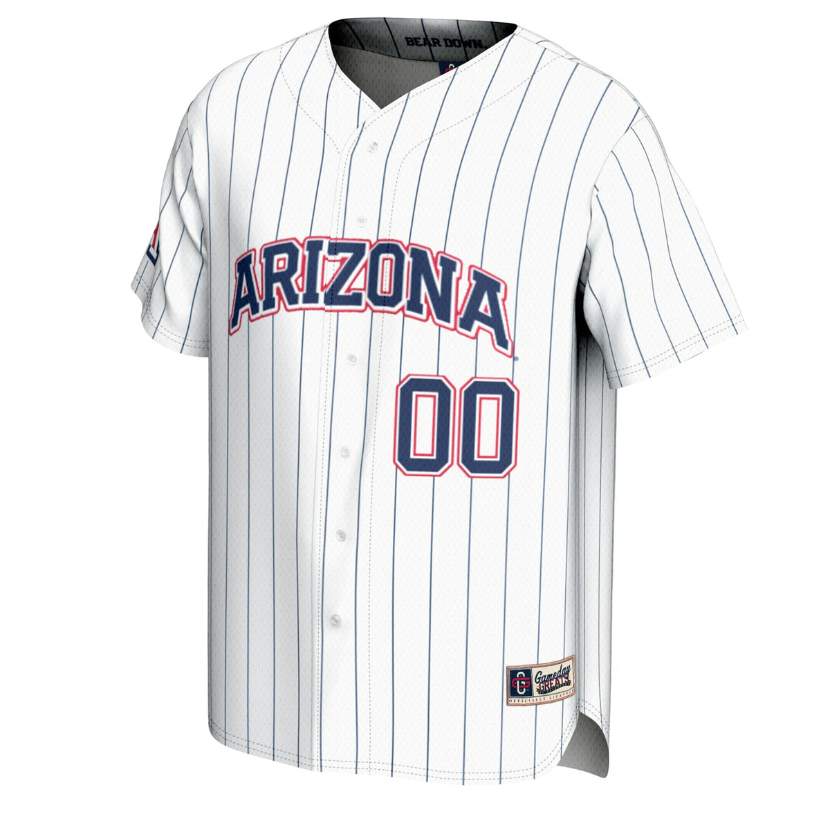 Arizona Wildcats NIL Pick-A-Player Lightweight Baseball Jersey - White product image 3, provided for visual reference and