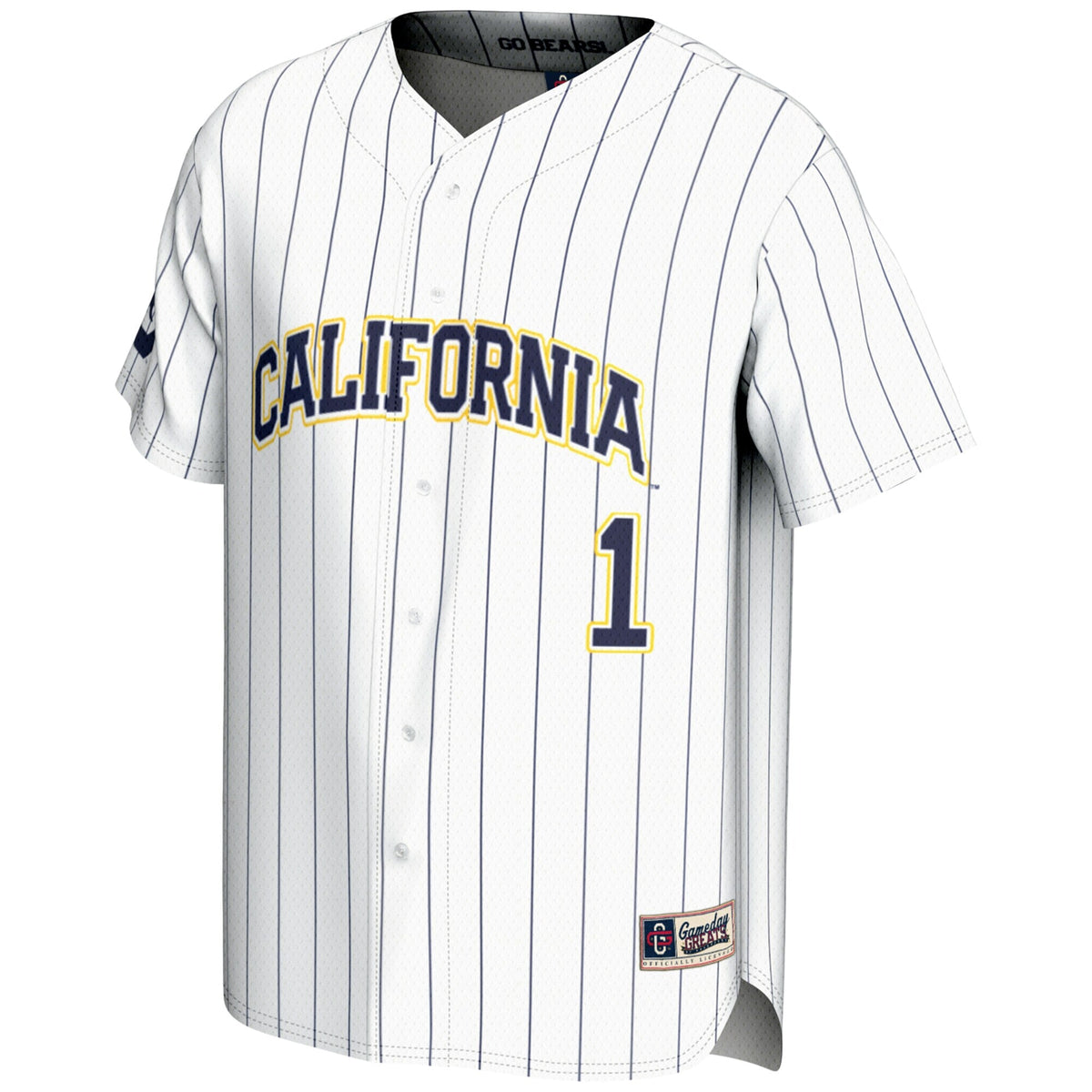 #1 Cal Bears Lightweight Baseball Jersey - White product image 3, provided for visual reference and product detail review