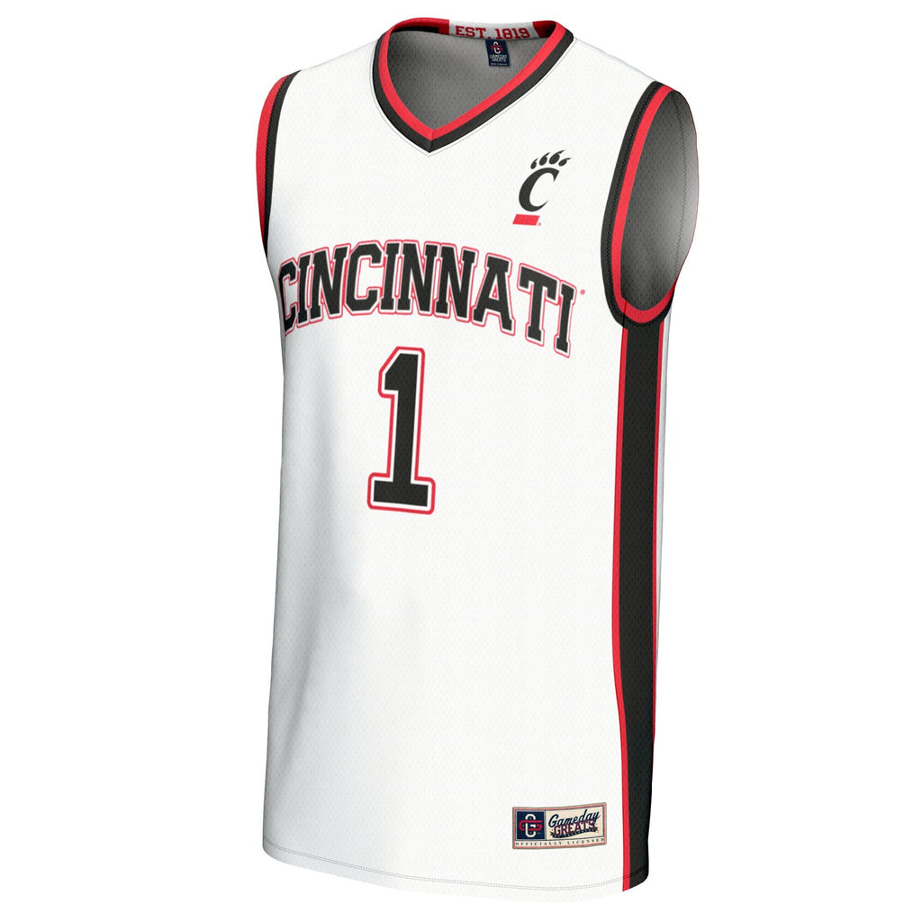 #1 Cincinnati Bearcats Lightweight Basketball Fashion Jersey - White product image 3, provided for visual reference and