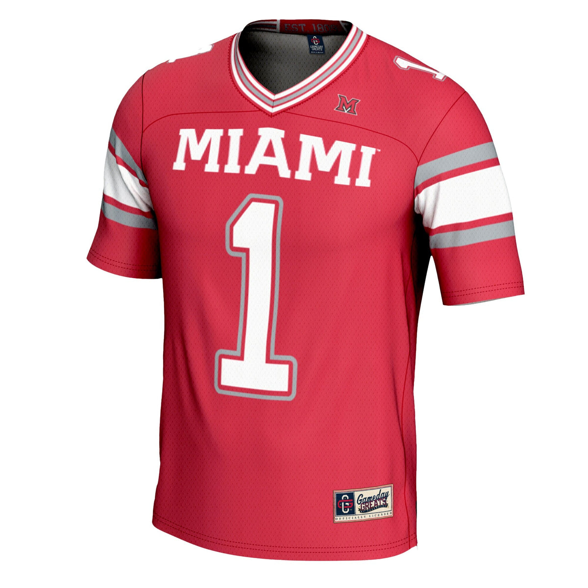 #1 Miami University RedHawks Football Jersey - Red product image 3, provided for visual reference and product detail review