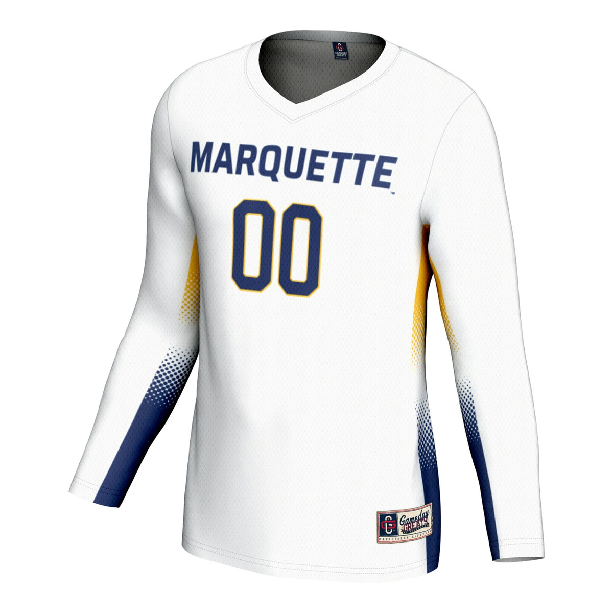 Marquette Golden Eagles NIL Lightweight Volleyball Jersey - White product image 3, provided for visual reference and product