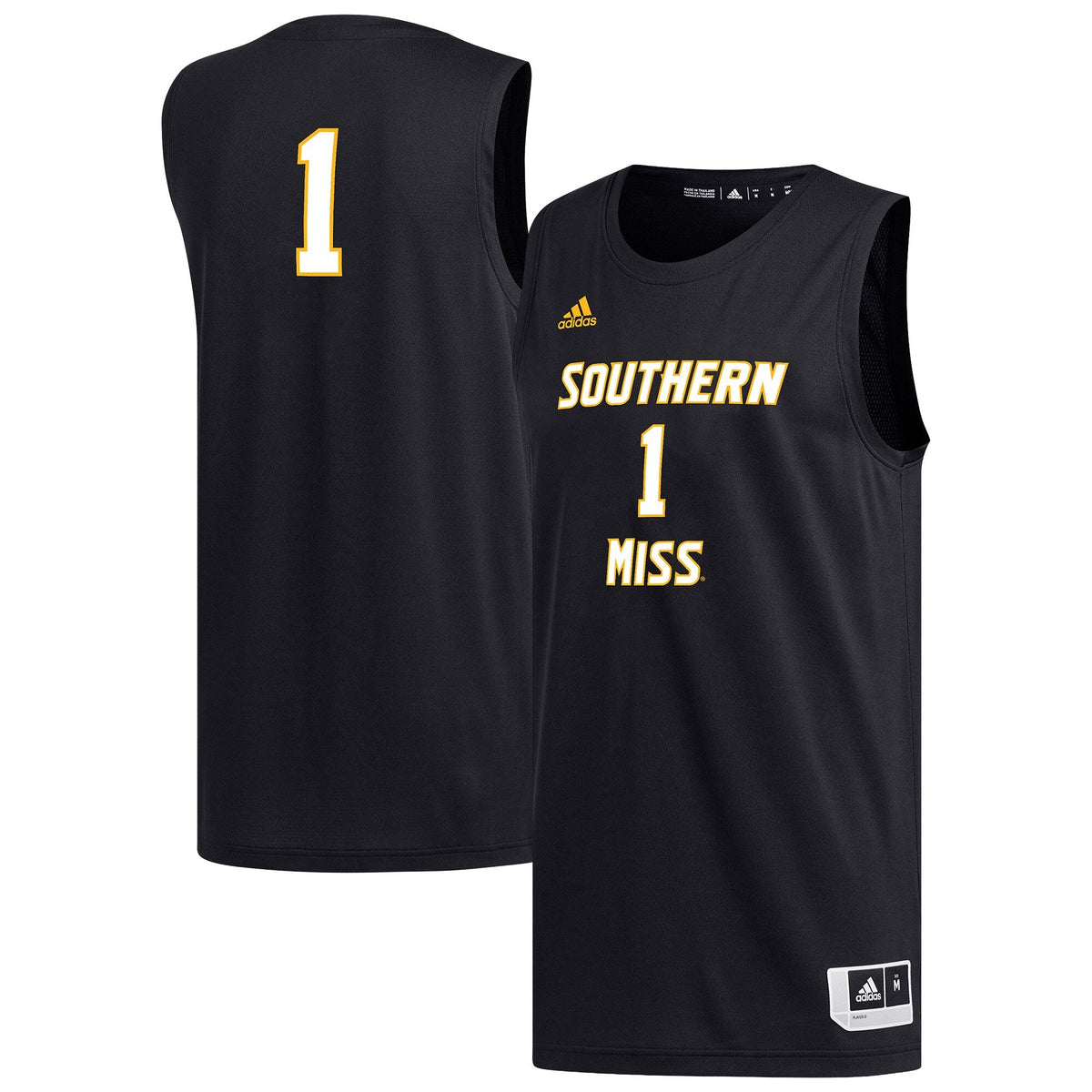 #1 Black Southern Miss Golden Eagles Replica Basketball Jersey product image 1, provided for visual reference and product