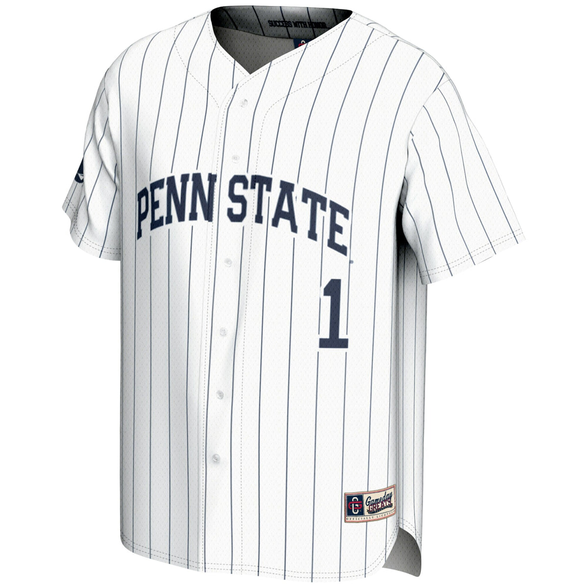 #1 Penn State Nittany Lions Lightweight Baseball Fashion Jersey - White product image 3, provided for visual reference and