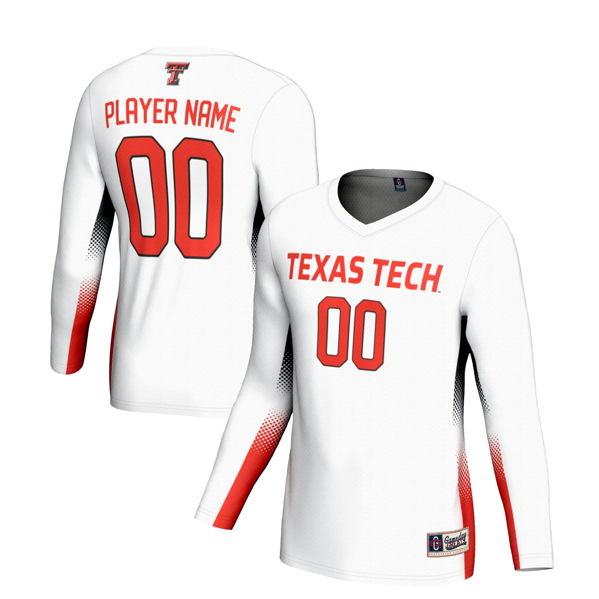 Texas Tech Red Raiders Adult NIL Lightweight Volleyball Jersey - White product image 1, provided for visual reference and