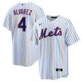 New York Mets Francisco Alvarez White Replica Player Jersey product image 1, provided for visual reference and product