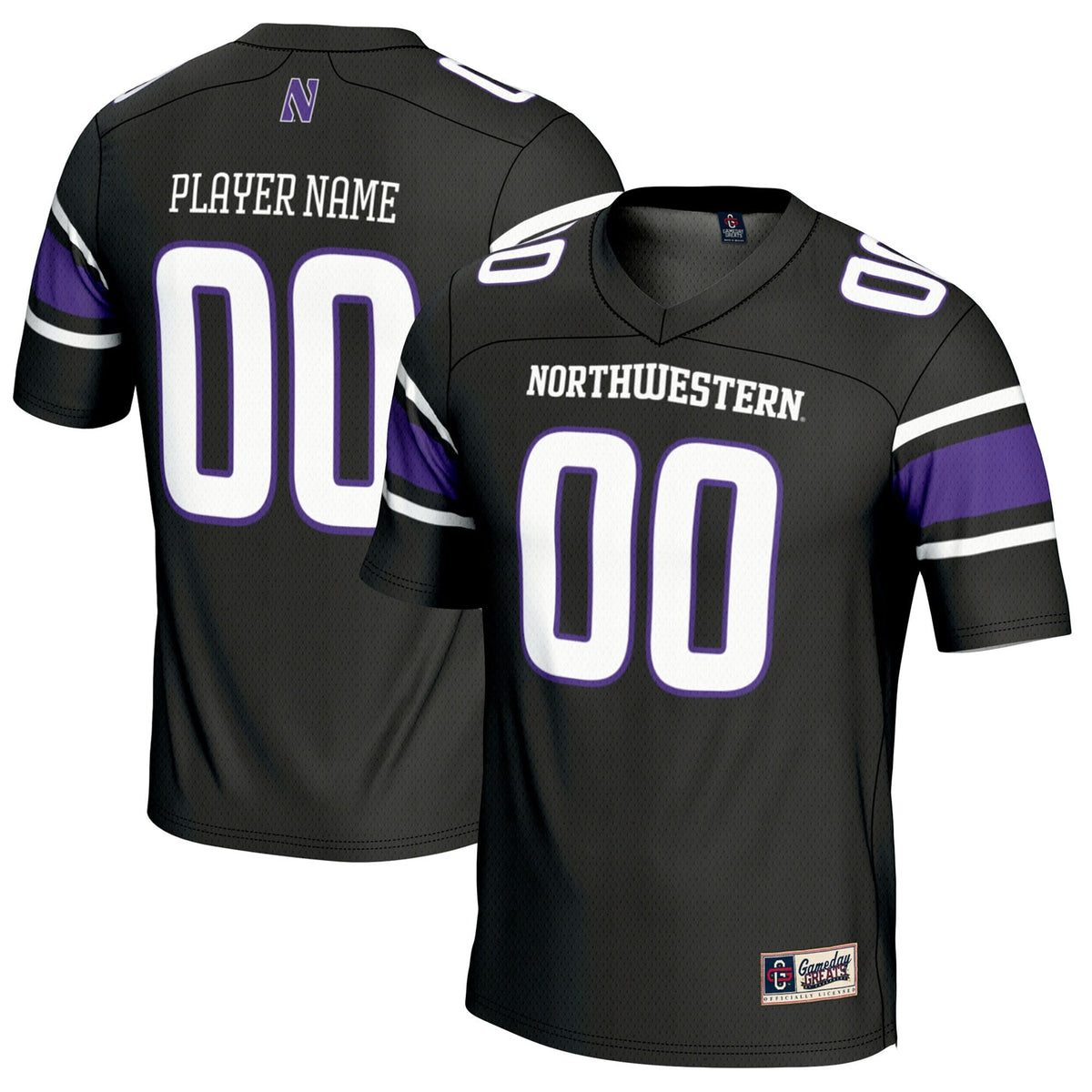 Northwestern Wildcats NIL Pick-A-Player Football Jersey - Black product image 1, provided for visual reference and product