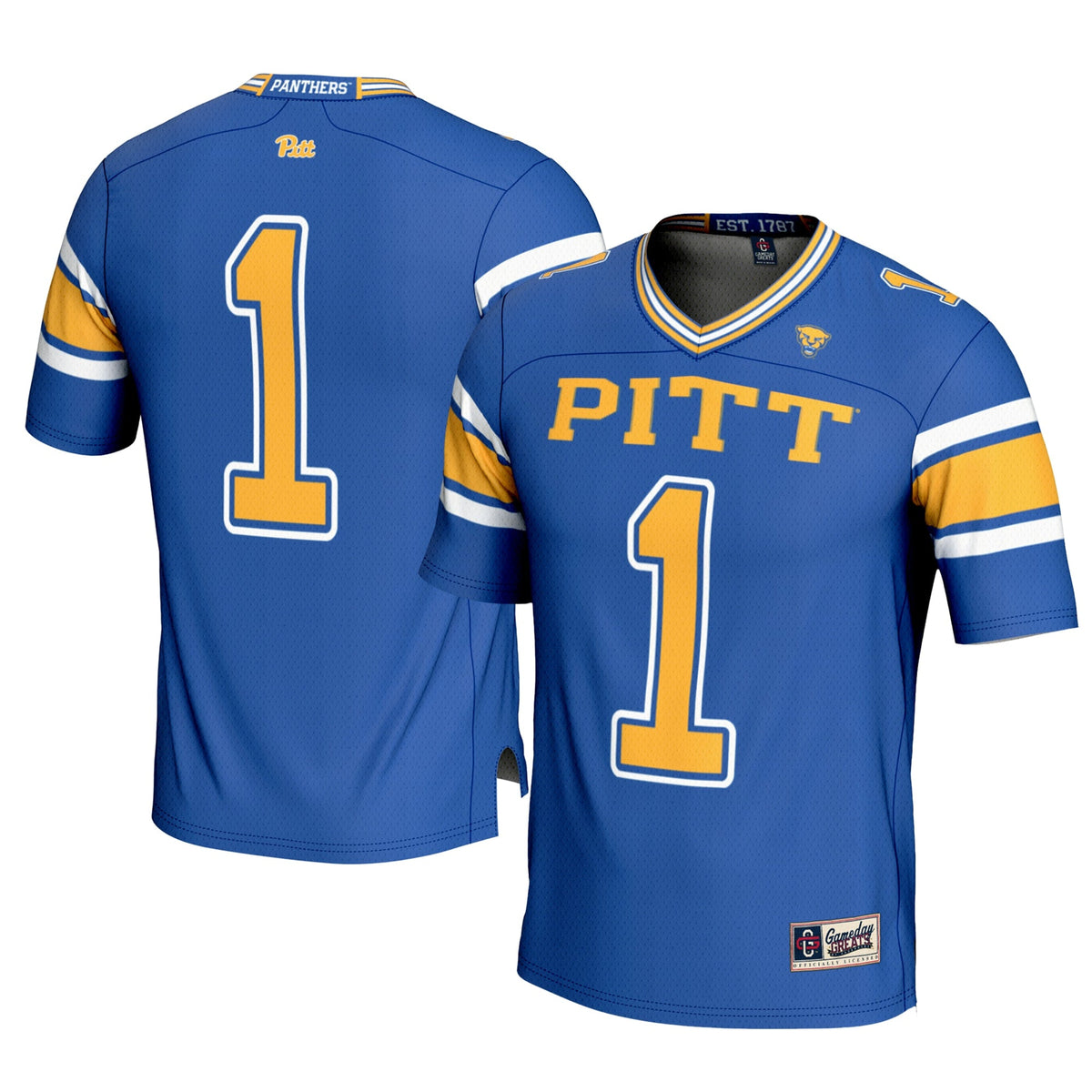#1 Pitt Panthers Football Jersey - Cardinal product image 1, provided for visual reference and product detail review