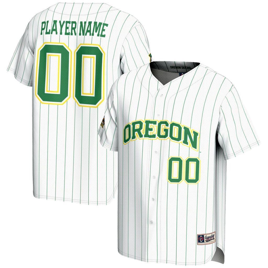 Oregon Ducks NIL Pick-A-Player Lightweight Baseball Jersey - White product image 2, provided for visual reference and
