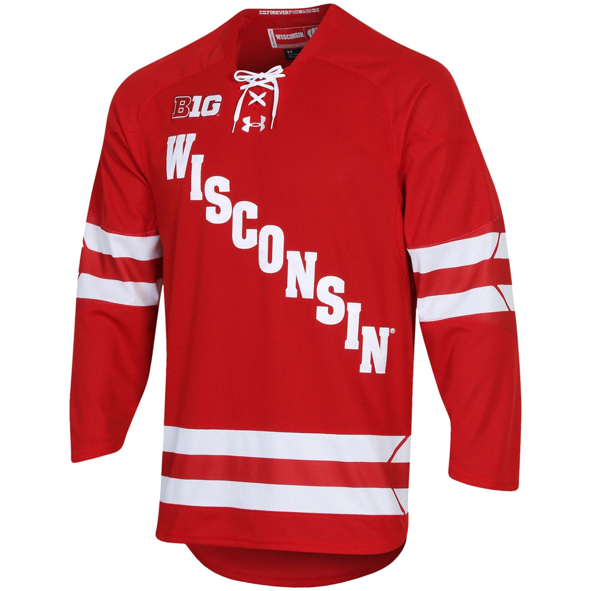 Wisconsin Badgers Replica Hockey Jersey - Red product image 3, provided for visual reference and product detail review