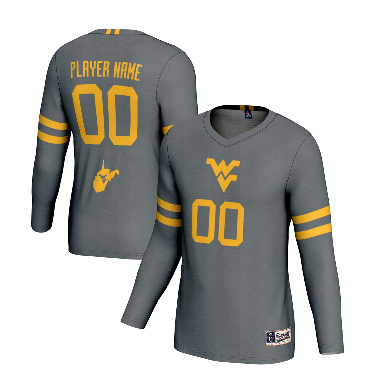 West Virginia Mountaineers NIL Pick-A-Player Lightweight Volleyball Jersey - Gray product image 1, provided for visual