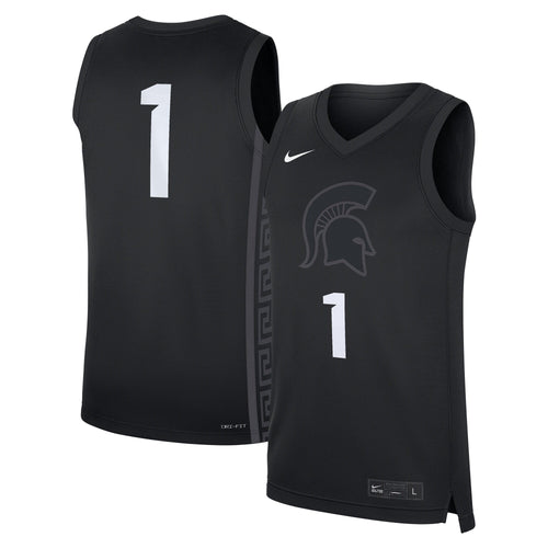 #1 Black Michigan State Spartans Alternate Replica Jersey product image 1, provided for visual reference and product detail