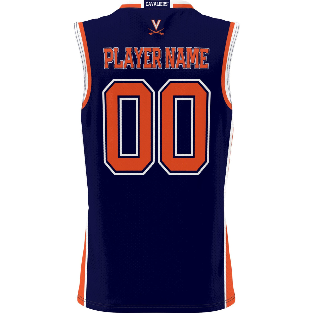 Virginia Cavaliers NIL Pick-A-Player Basketball Jersey - Navy product image 4, provided for visual reference and product