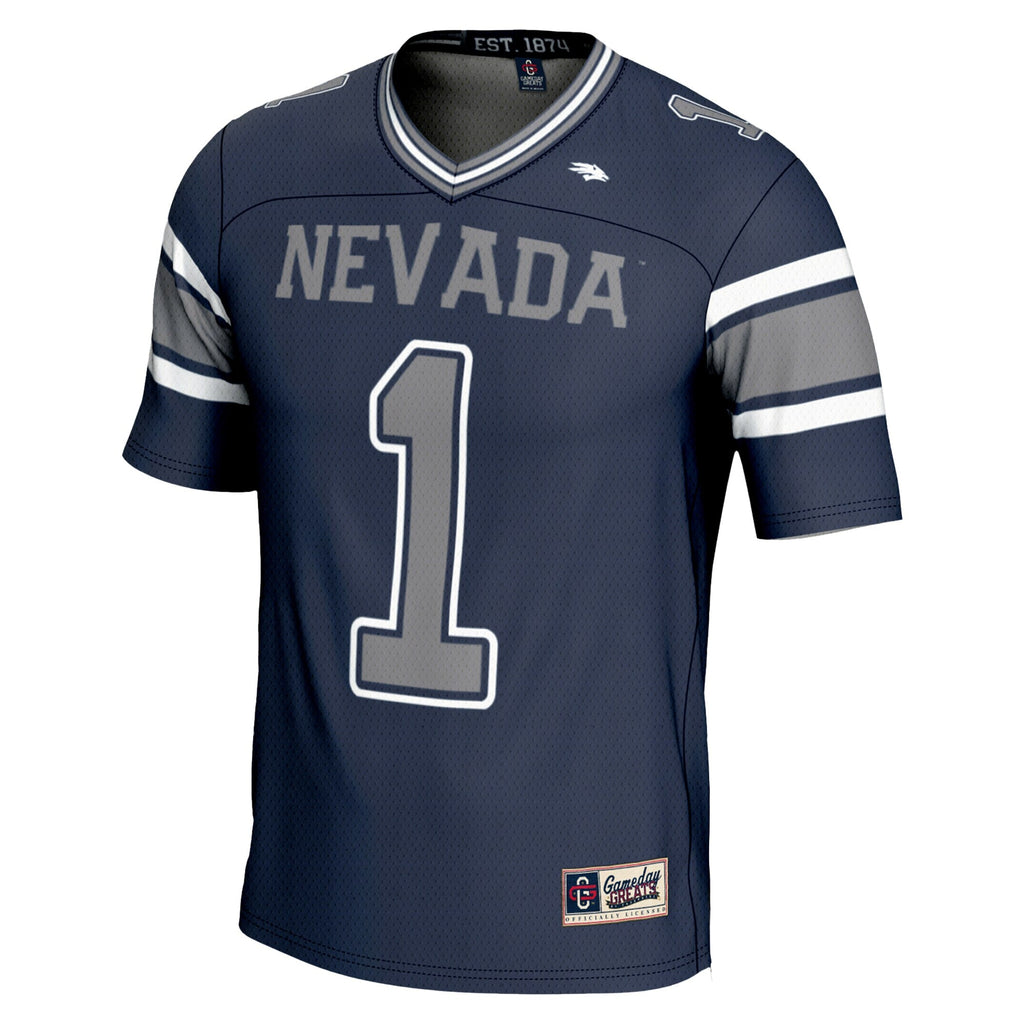 #1 Nevada Wolf Pack Endzone Football Jersey - Navy product image 3, provided for visual reference and product detail review