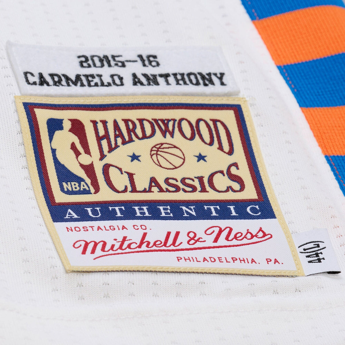 Carmelo Anthony White New York Knicks 2015-16 Hardwood Classics Authentic Jersey product image 5, provided for visual