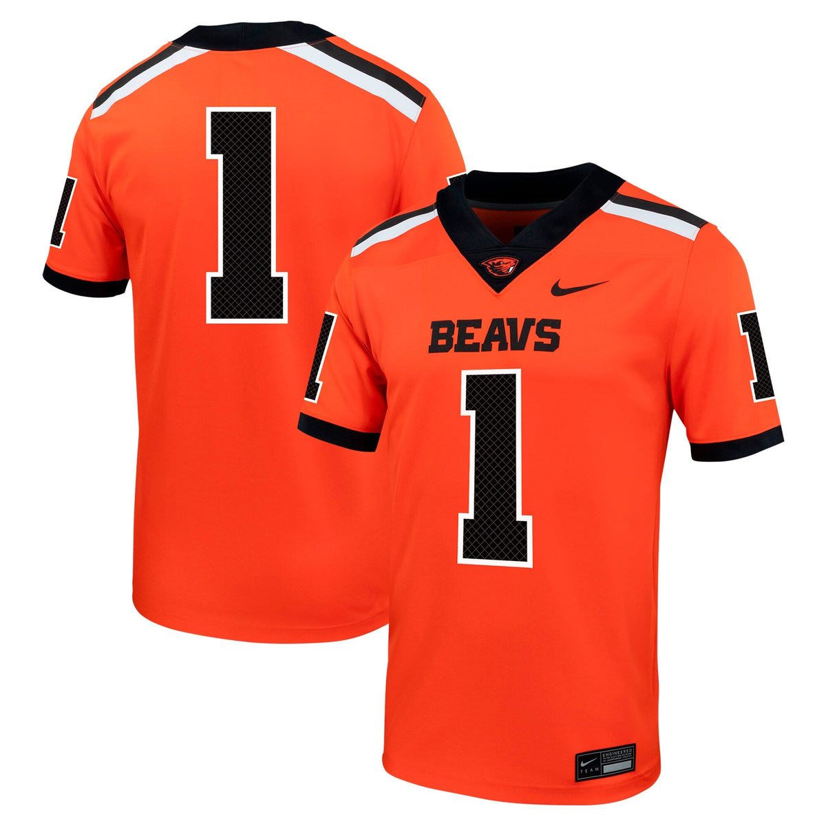 #1 Orange Oregon State Beavers Untouchable Football Jersey product image 1, provided for visual reference and product detail
