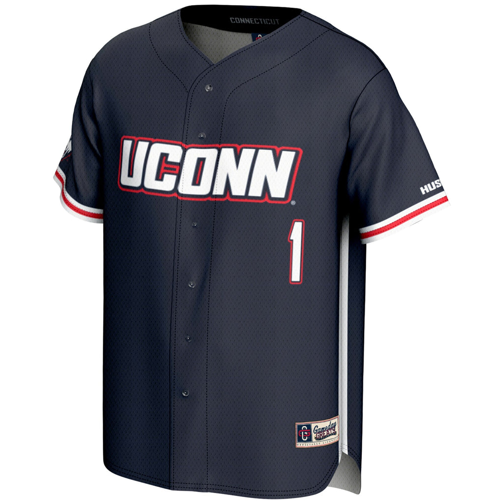 #1 UConn Huskies Lightweight Baseball Jersey - Navy product image 3, provided for visual reference and product detail review