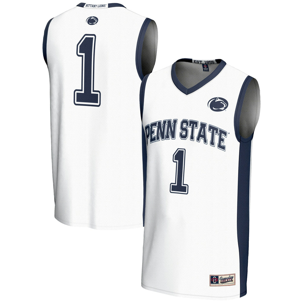 #1 Penn State Nittany Lions Lightweight Basketball Jersey - White product image 1, provided for visual reference and product