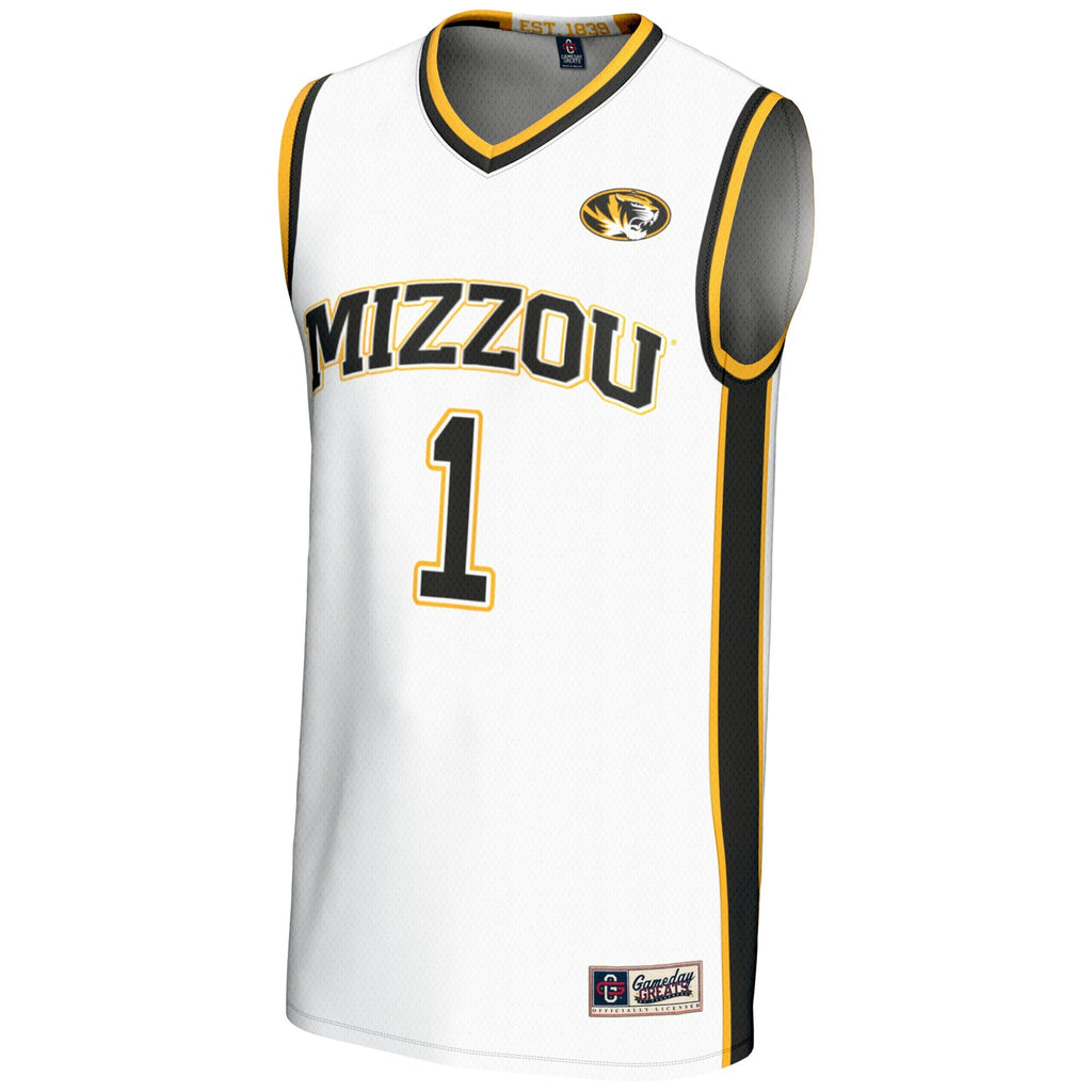 #1 Missouri Tigers Lightweight Basketball Jersey - White product image 3, provided for visual reference and product detail