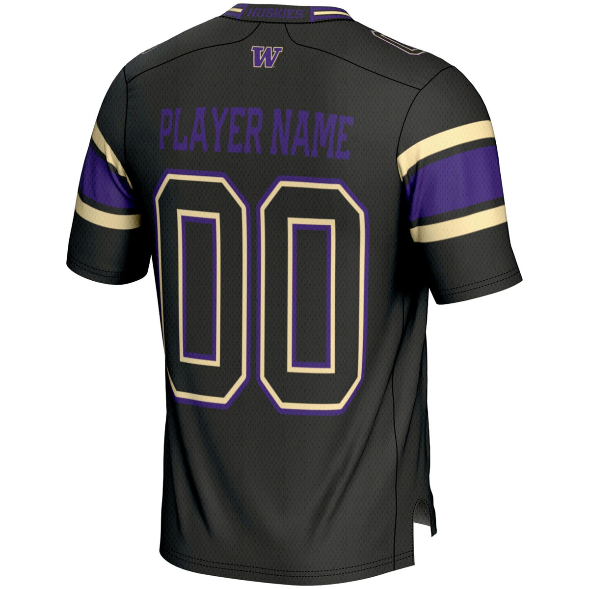 Washington Huskies NIL Pick-A-Player Football Jersey - Black product image 4, provided for visual reference and product