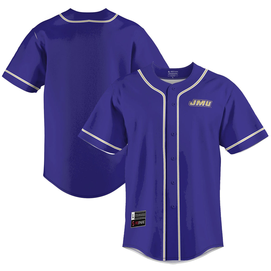 James Madison Dukes Lightweight Baseball Jersey - Purple product image 1, provided for visual reference and product detail