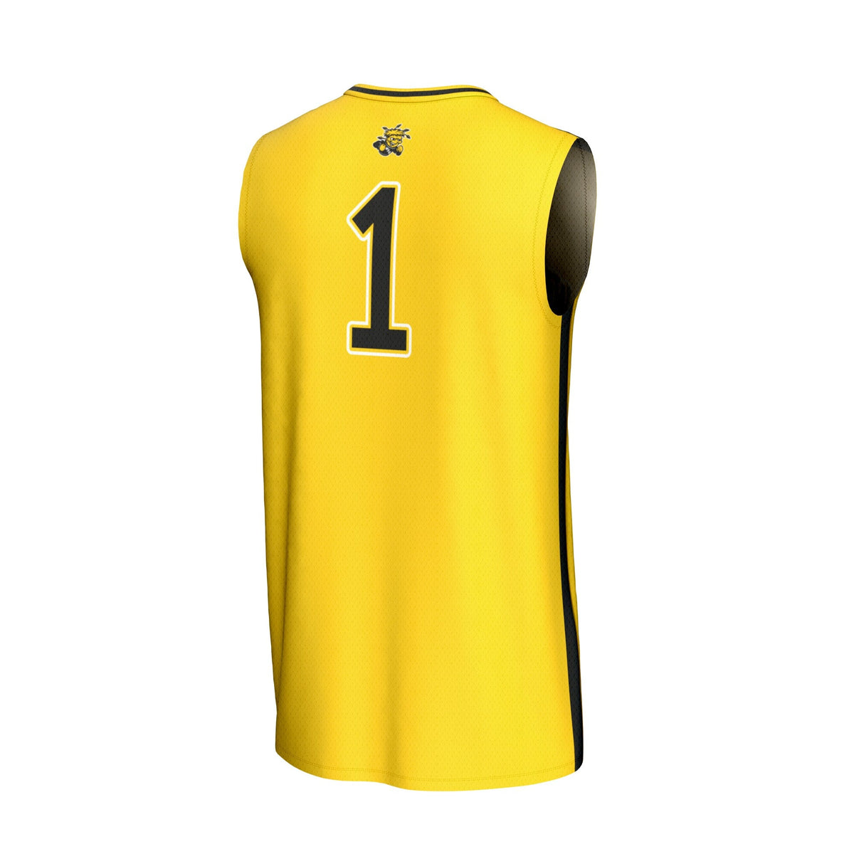 #1 Wichita State Shockers Lightweight Basketball Fashion Jersey - Yellow product image 4, provided for visual reference and