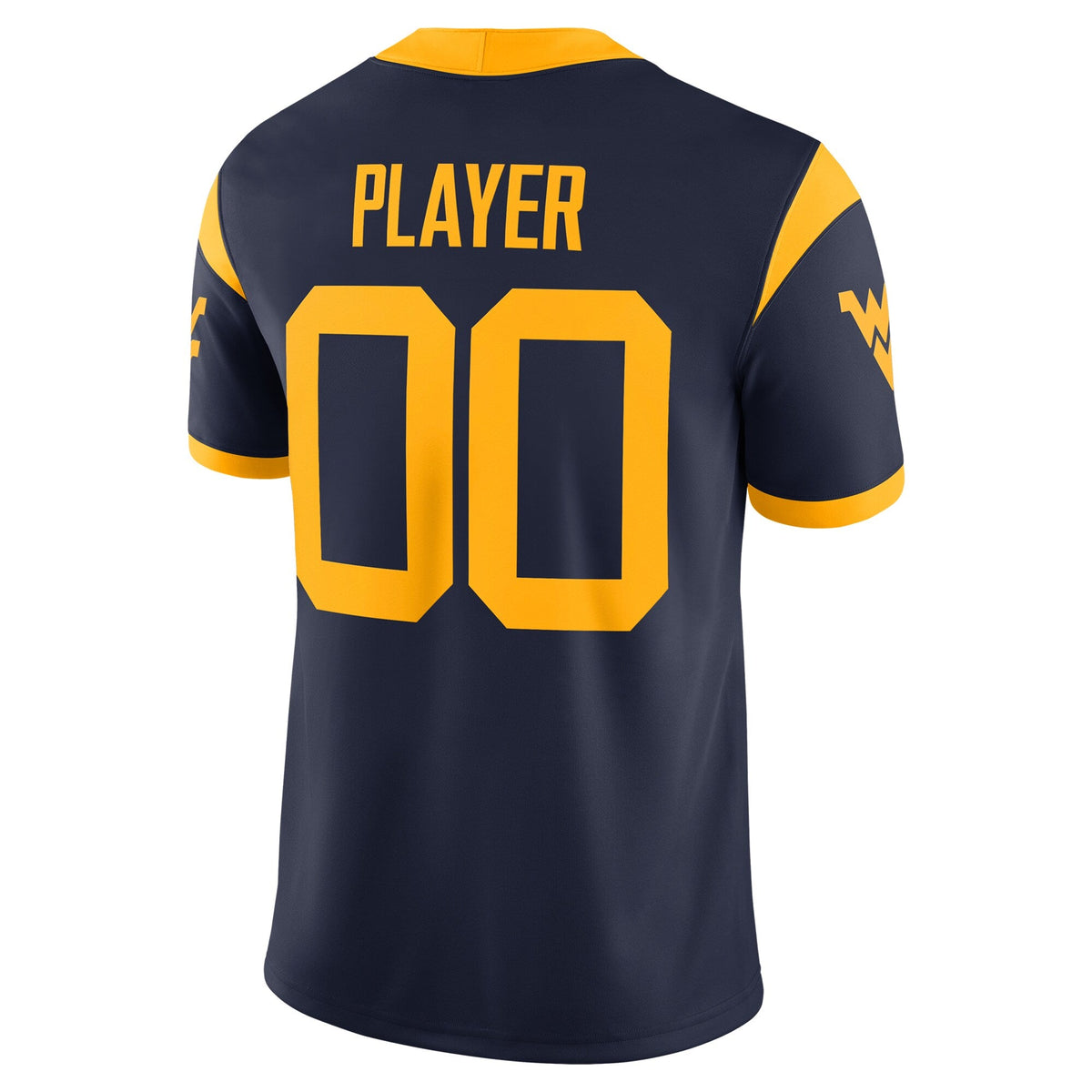 West Virginia Mountaineers NIL Pick-A-Player Football Game Jersey - Navy product image 4, provided for visual reference and