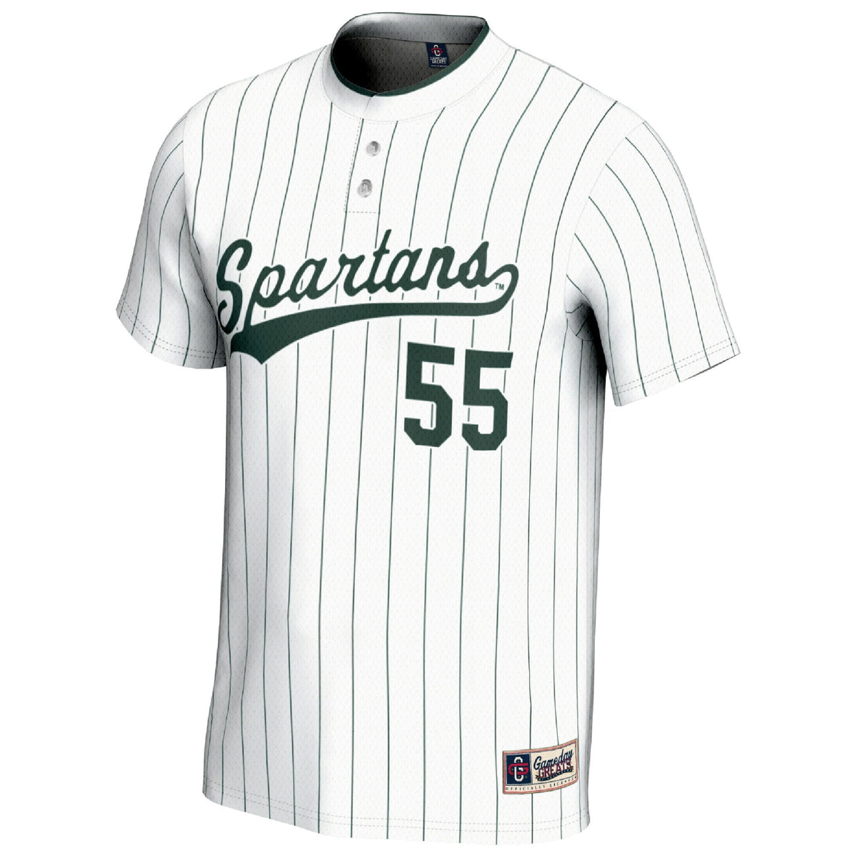 #1 Michigan State Spartans Lightweight Softball Fashion Jersey - White product image 3, provided for visual reference and