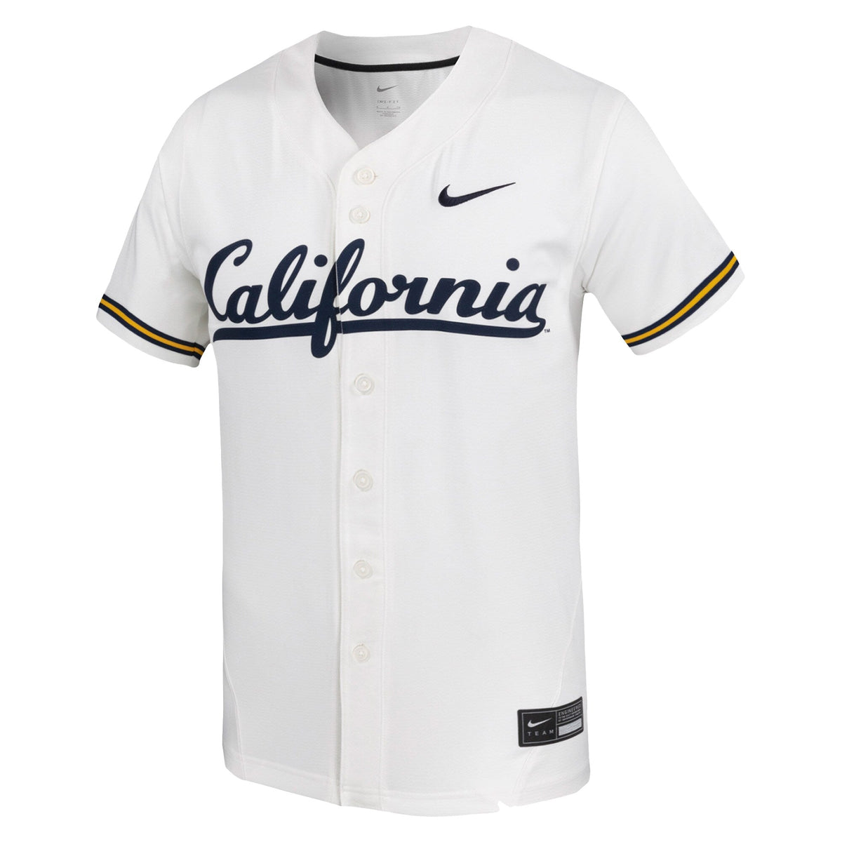 White Cal Bears Replica Baseball Jersey product image 3, provided for visual reference and product detail review