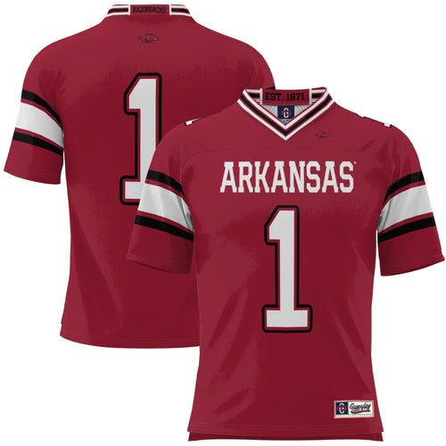 #1 Arkansas Razorbacks Football Jersey - Cardinal product image 1, provided for visual reference and product detail review