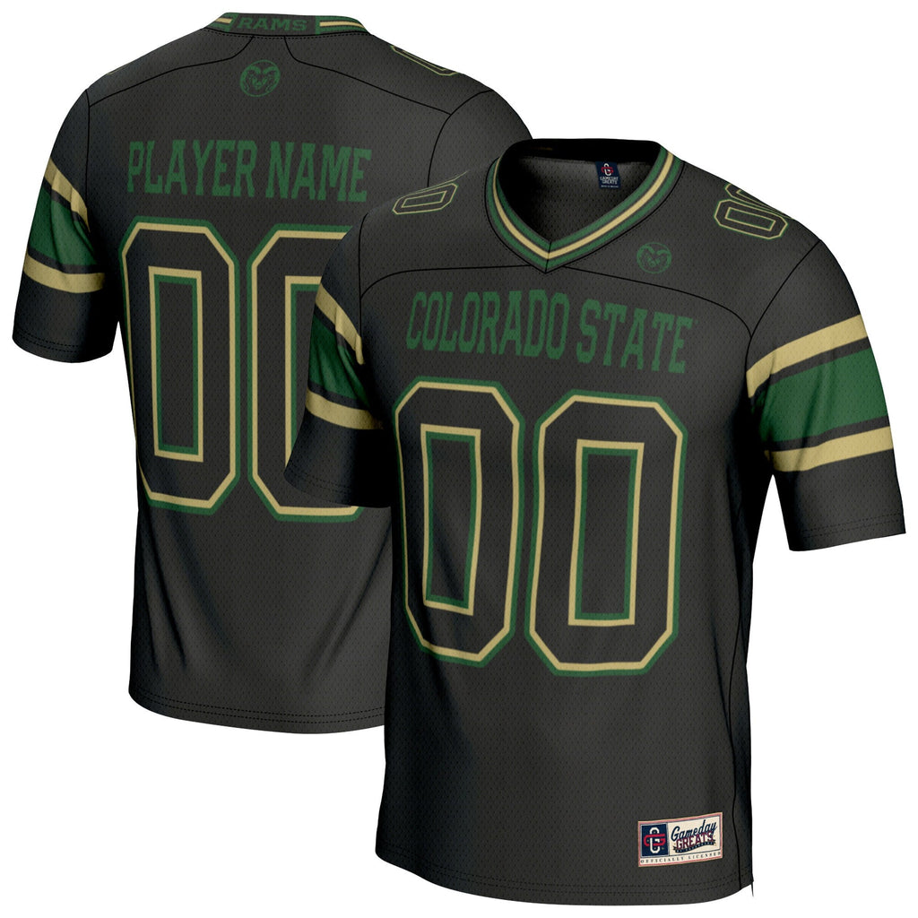 Colorado State Rams Personalized Football Fashion Jersey - Black product image 2, provided for visual reference and product