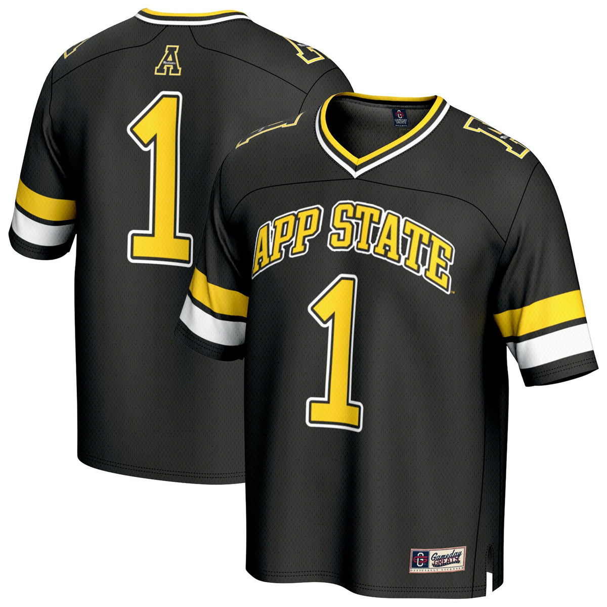 #1 Appalachian State Mountaineers Lightweight Collegiate Football Fashion Jersey - Black product image 1, provided for