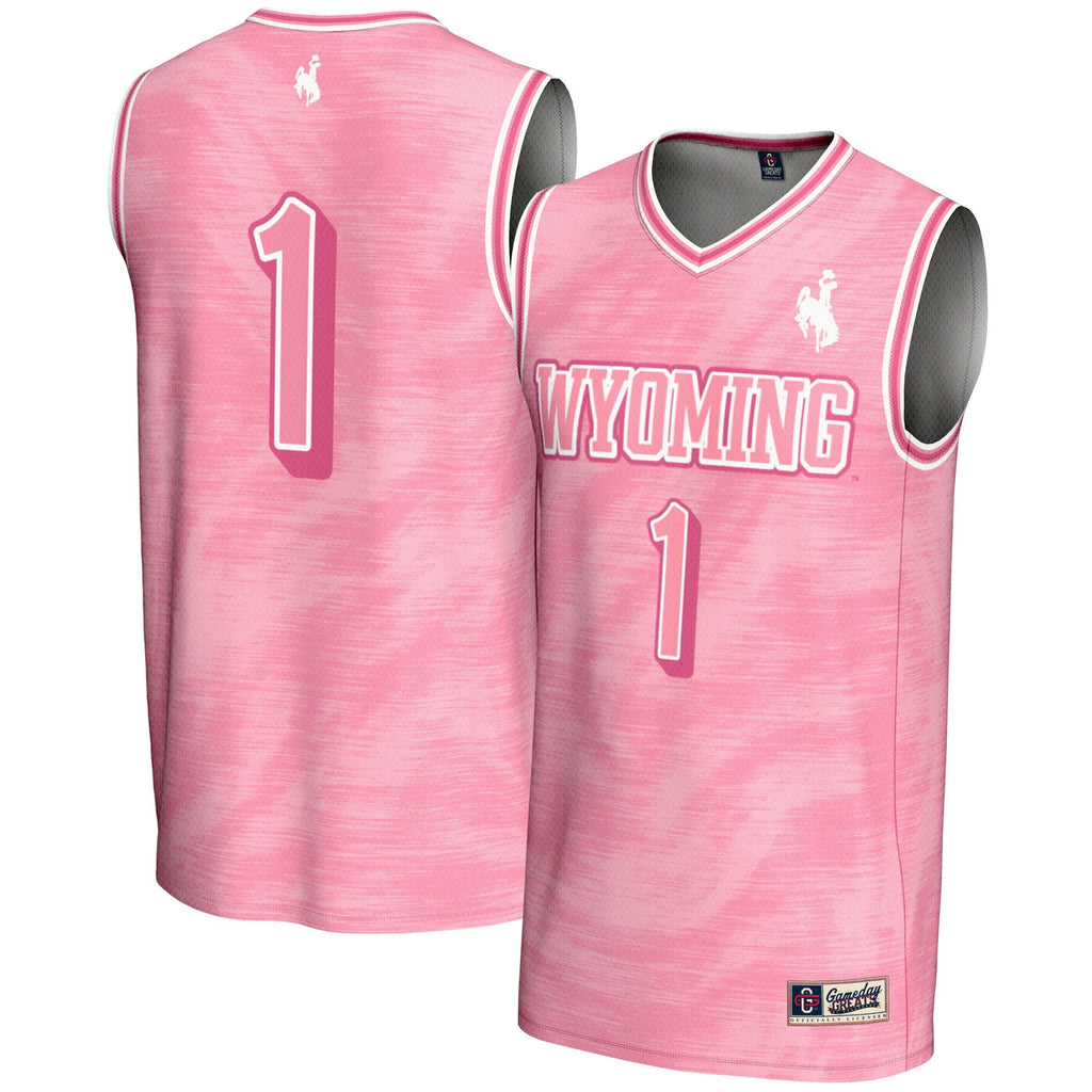 #1 Wyoming Cowboys Lightweight Basketball Fashion Jersey - Pink product image 2, provided for visual reference and product