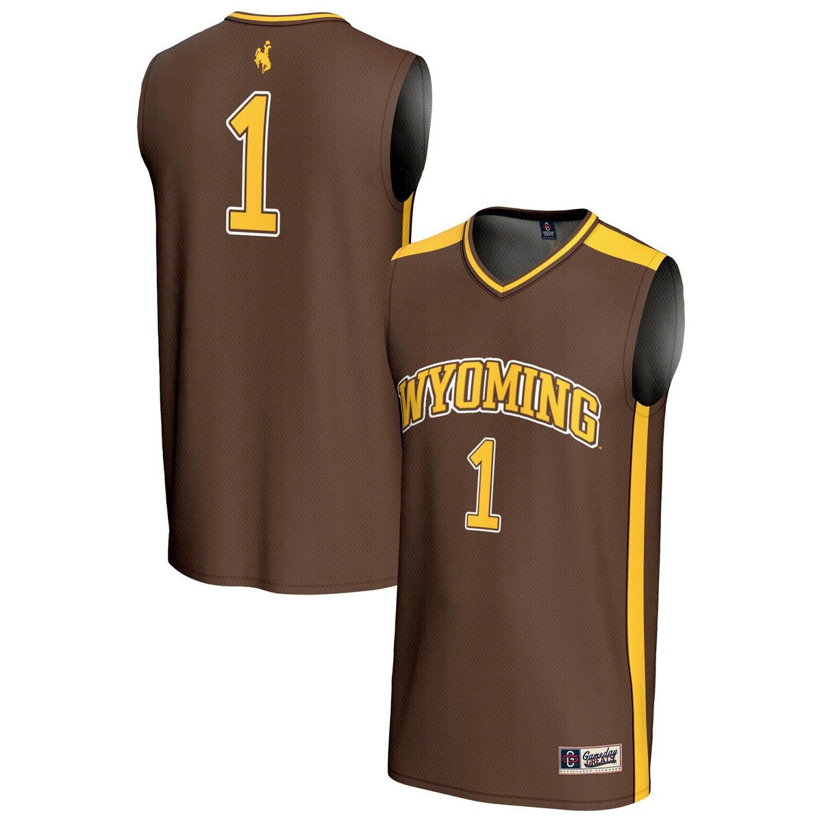 #1 Wyoming Cowboys Lightweight Basketball Fashion Jersey - Brown product image 1, provided for visual reference and product