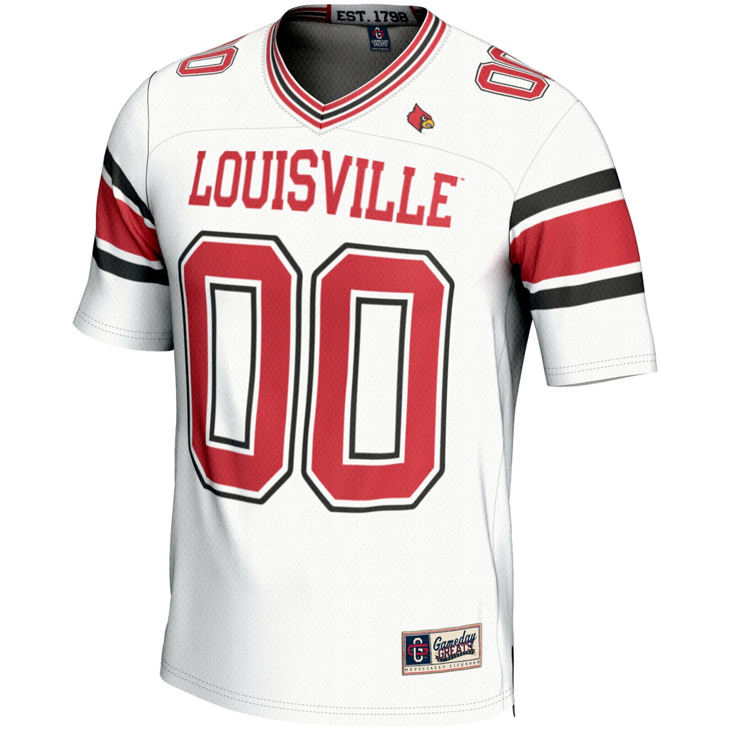 Louisville Cardinals NIL Pick-A-Player Football Jersey - White product image 3, provided for visual reference and product