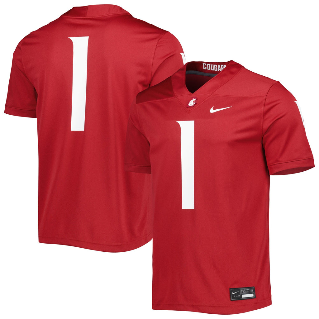 #1 Washington State Cougars Untouchable Football Jersey - Crimson product image 1, provided for visual reference and product