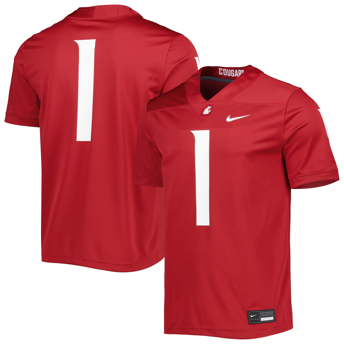 #1 Washington State Cougars Untouchable Football Jersey - Crimson product image 1, provided for visual reference and product