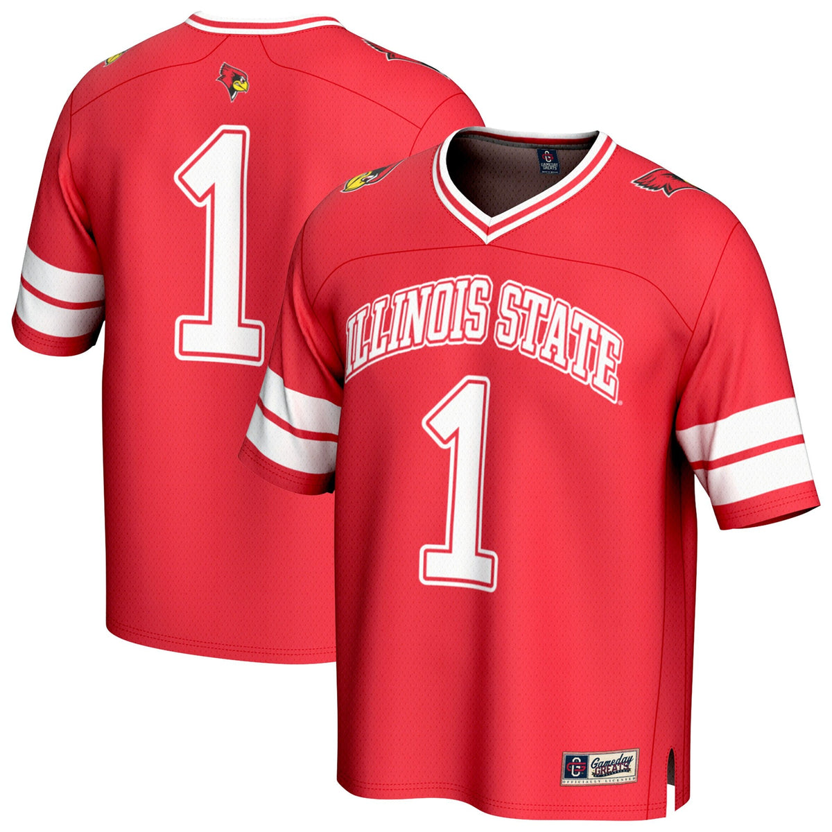 #1 Illinois State Redbirds Lightweight Collegiate Football Fashion Jersey - Red product image 1, provided for visual