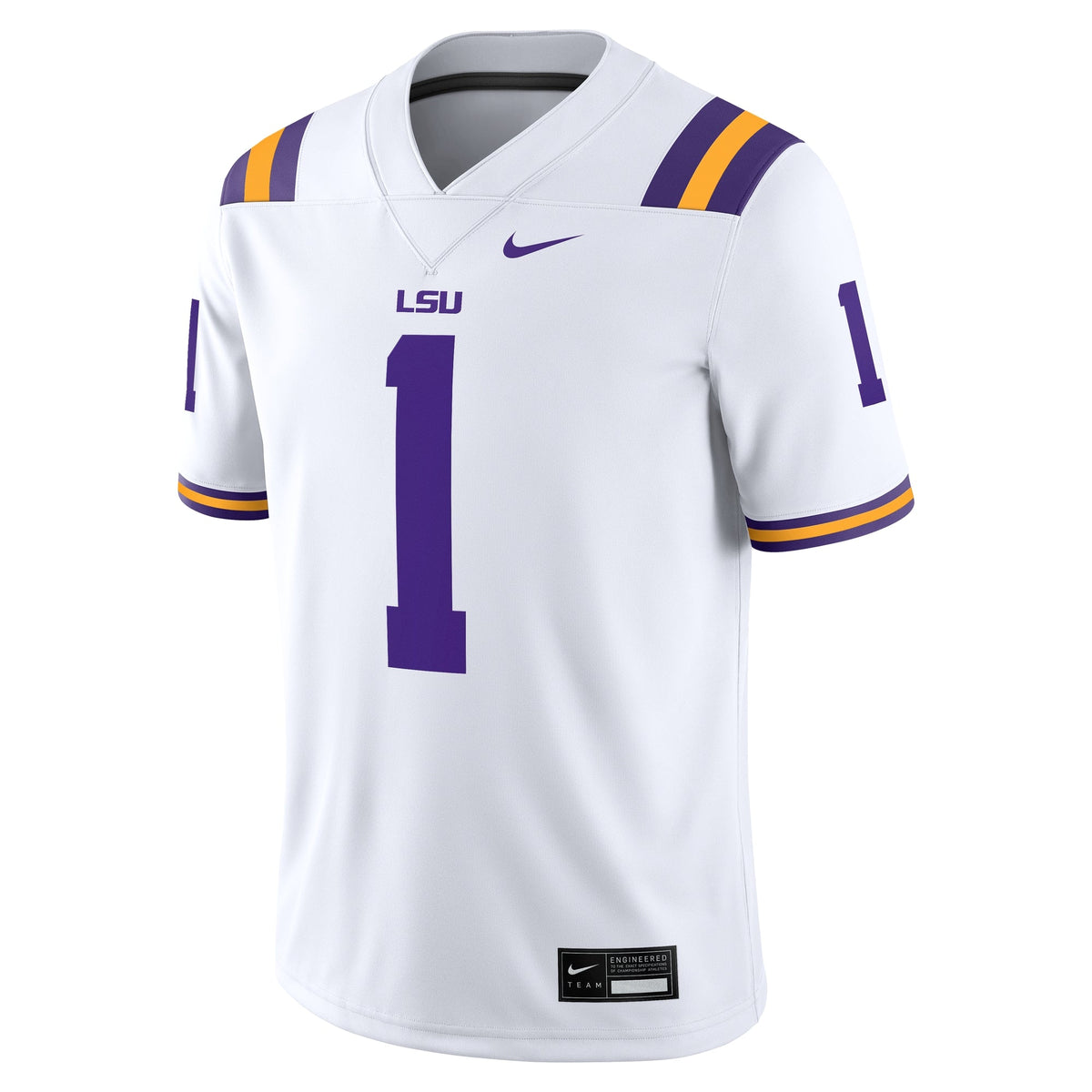 #1 LSU Tigers Game Jersey - White product image 3, provided for visual reference and product detail review