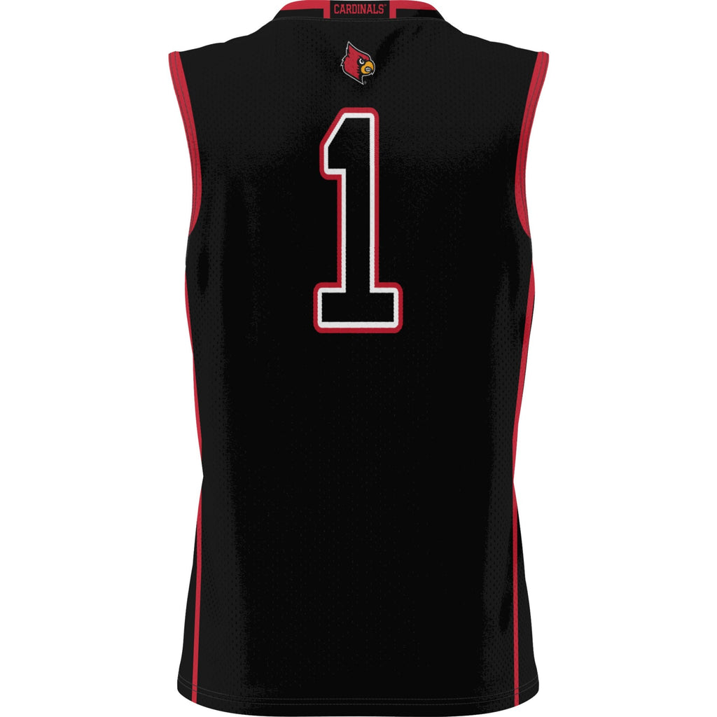 #1 Louisville Cardinals Lightweight Basketball Jersey - Black product image 3, provided for visual reference and product